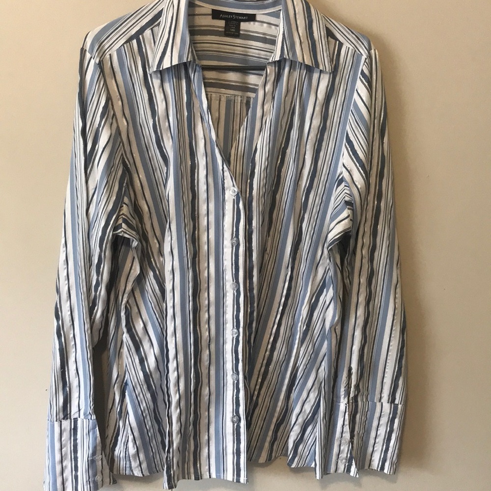 V Neck Button Down Shirt